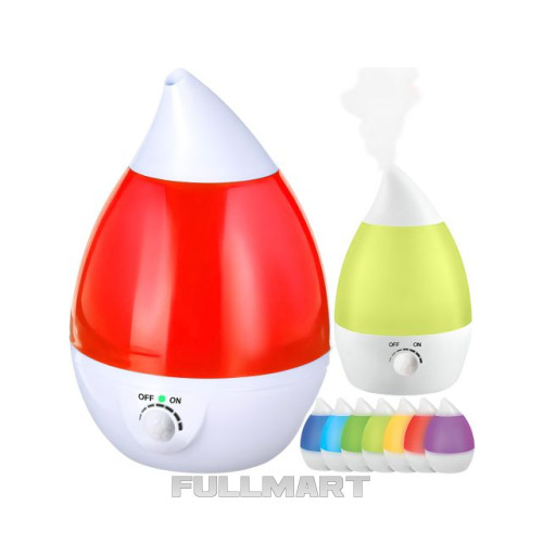 Зволожувач повітря безшумний дифузор світлодіодне підсвічування 7 кольорів 25 вт іонізатор 2,6 л (Польща)